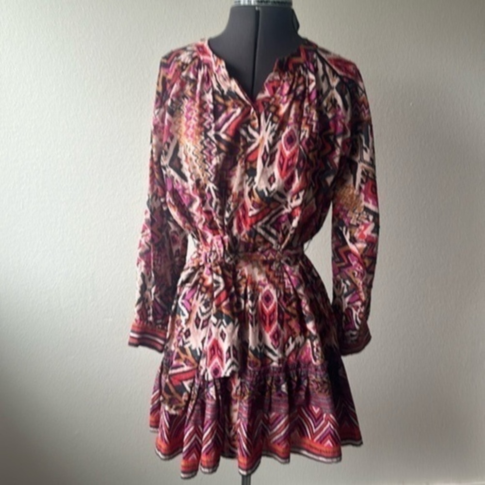 ZARA dress bohemian style red & pink The Angie Dress geometric size small